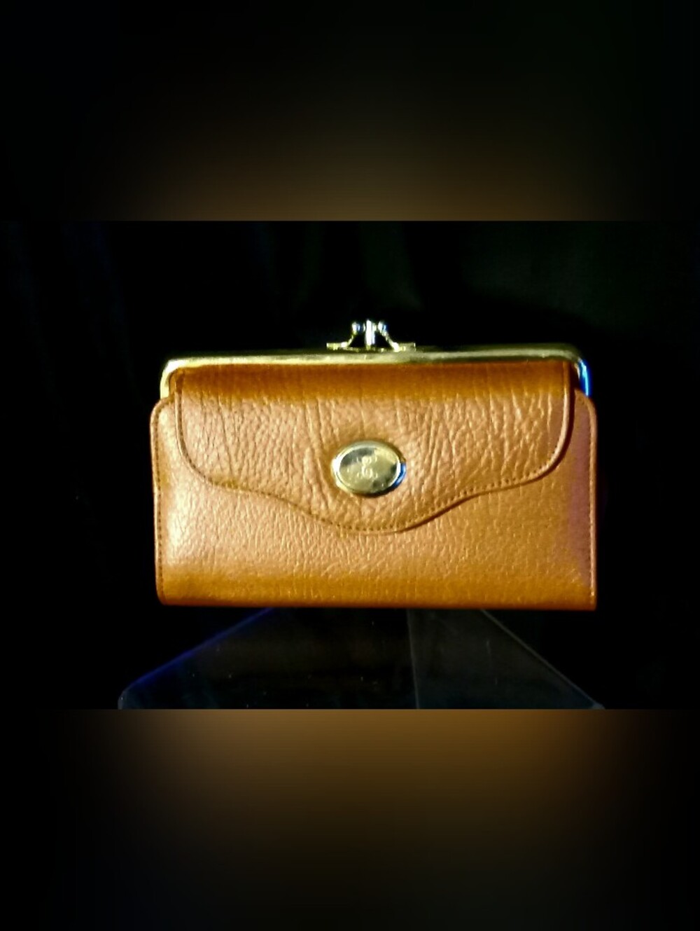 70s, 80s, clutch wallet Embordered E